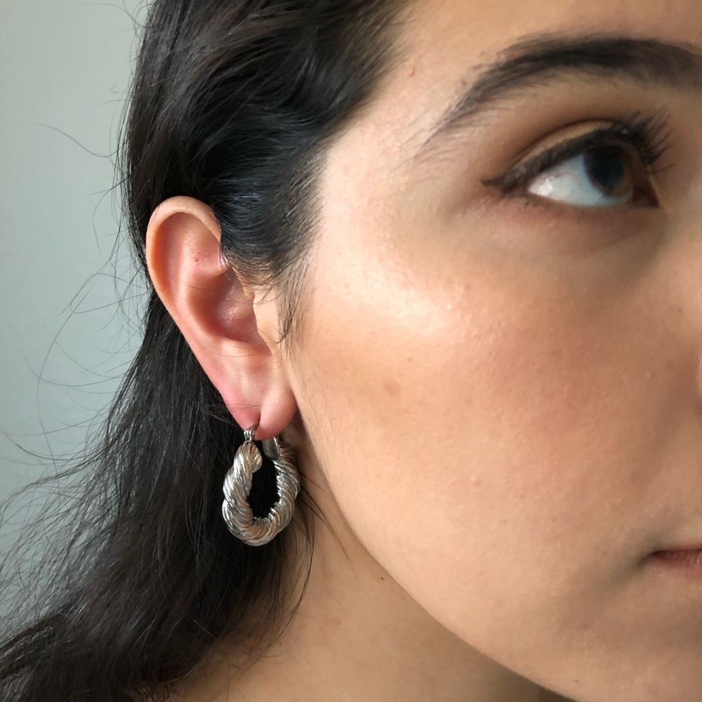CHURRO TWIST Hoop Earrings in Luna/Silver 🥖